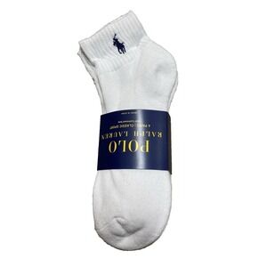 Polo Ralph Lauren‎ Men's Classic Sport Half Cushioned  Sole 6 Pairs White New